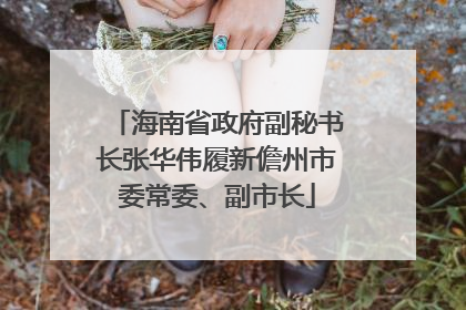 海南省政府副秘书长张华伟履新儋州市委常委、副市长