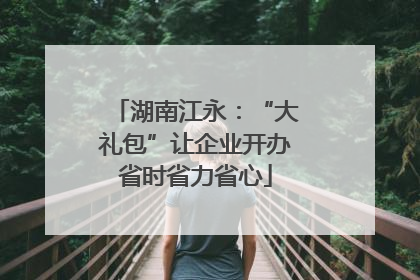 湖南江永：“大礼包”让企业开办省时省力省心