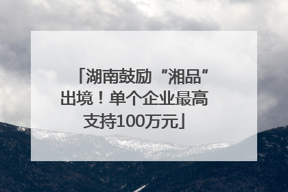 湖南鼓励“湘品”出境！单个企业最高支持100万元