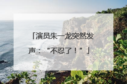 演员朱一龙突然发声：“不忍了！”