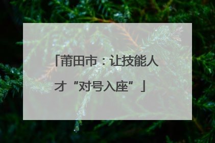 莆田市：让技能人才“对号入座”
