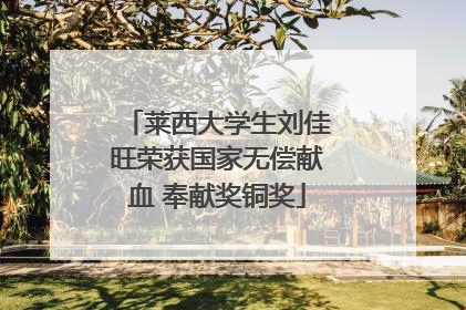 莱西大学生刘佳旺荣获国家无偿献血 奉献奖铜奖