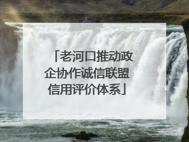老河口推动政企协作诚信联盟信用评价体系