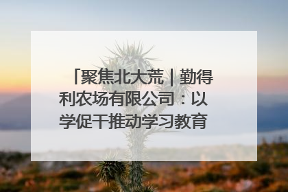聚焦北大荒｜勤得利农场有限公司：以学促干推动学习教育“升温提速”