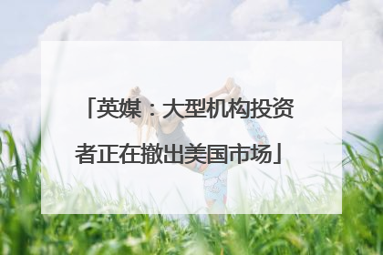 英媒：大型机构投资者正在撤出美国市场