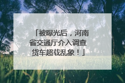 被曝光后，河南省交通厅介入调查货车超载乱象！