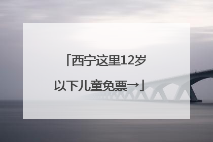 西宁这里12岁以下儿童免票→