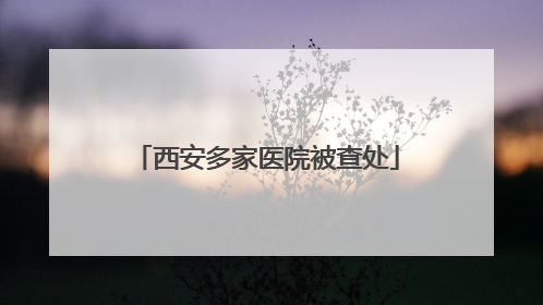 西安多家医院被查处