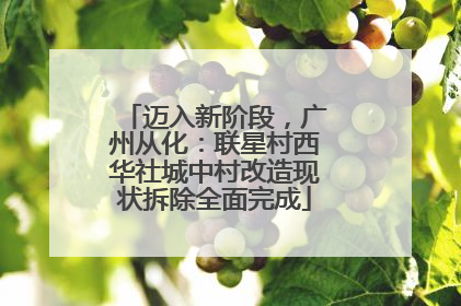 迈入新阶段，广州从化：联星村西华社城中村改造现状拆除全面完成