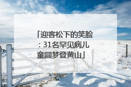 迎客松下的笑脸：31名罕见病儿童圆梦登黄山
