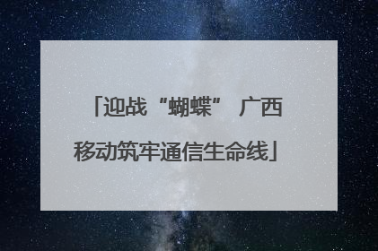 迎战“蝴蝶” 广西移动筑牢通信生命线
