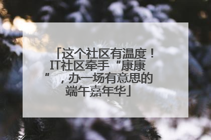 这个社区有温度！IT社区牵手“康康”，办一场有意思的端午嘉年华
