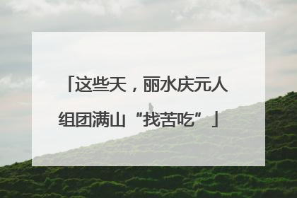 这些天，丽水庆元人组团满山“找苦吃”