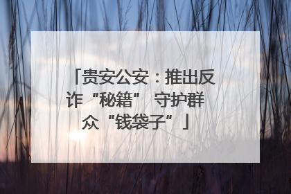 贵安公安：推出反诈“秘籍” 守护群众“钱袋子”