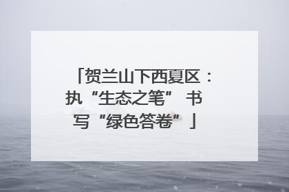 贺兰山下西夏区：执“生态之笔” 书写“绿色答卷”