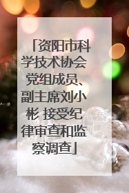 资阳市科学技术协会党组成员、副主席刘小彬 接受纪律审查和监察调查