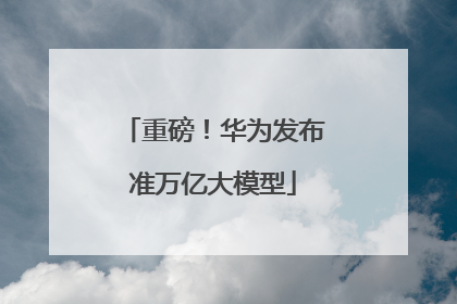重磅！华为发布准万亿大模型