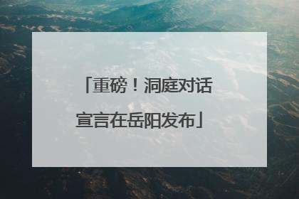 重磅！洞庭对话宣言在岳阳发布