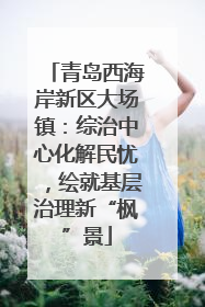 青岛西海岸新区大场镇：综治中心化解民忧，绘就基层治理新“枫”景