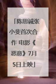 陈思诚张小斐首次合作 电影《恶意》7月5日上映