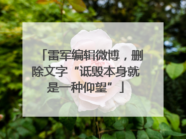 雷军编辑微博，删除文字“诋毁本身就是一种仰望”