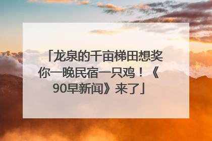 龙泉的千亩梯田想奖你一晚民宿一只鸡！《90早新闻》来了