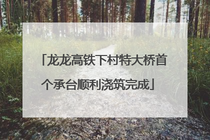 龙龙高铁下村特大桥首个承台顺利浇筑完成