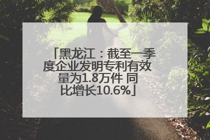 黑龙江：截至一季度企业发明专利有效量为1.8万件 同比增长10.6%