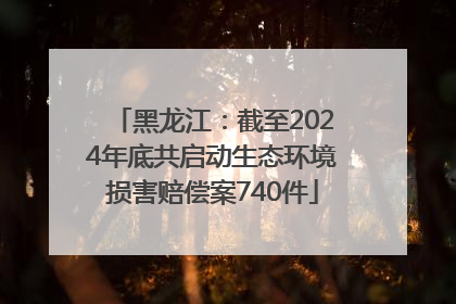 黑龙江：截至2024年底共启动生态环境损害赔偿案740件