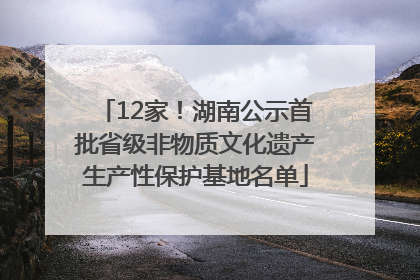 12家！湖南公示首批省级非物质文化遗产生产性保护基地名单