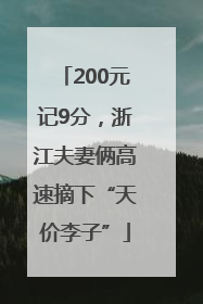 200元记9分，浙江夫妻俩高速摘下“天价李子”