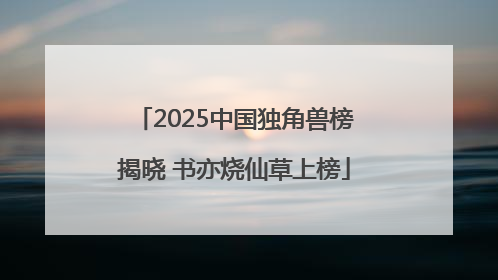 2025中国独角兽榜揭晓 书亦烧仙草上榜