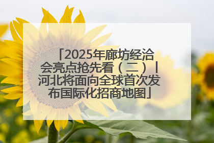 2025年廊坊经洽会亮点抢先看（二）丨河北将面向全球首次发布国际化招商地图