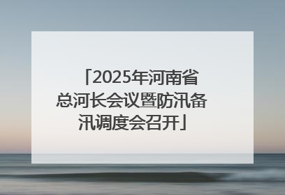 2025年河南省总河长会议暨防汛备汛调度会召开