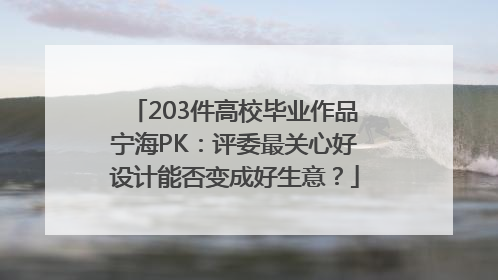 203件高校毕业作品宁海PK：评委最关心好设计能否变成好生意？