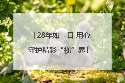 28年如一日 用心守护精彩“视”界