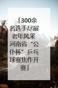 300余名选手尽展老年风采 河南省“公仆杯”乒乓球赛焦作开赛