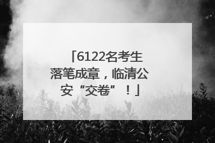 6122名考生落笔成章，临清公安“交卷”！