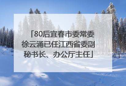 80后宜春市委常委徐云涌已任江西省委副秘书长、办公厅主任
